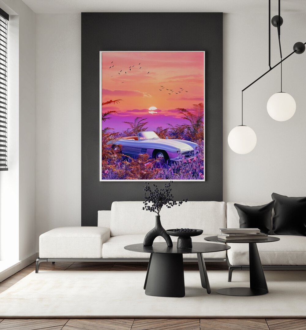 Transform your space with VINTAGE PARADISE, SURREAL ART PRINTS by Ritvik Takkar, blending dreams and reality.