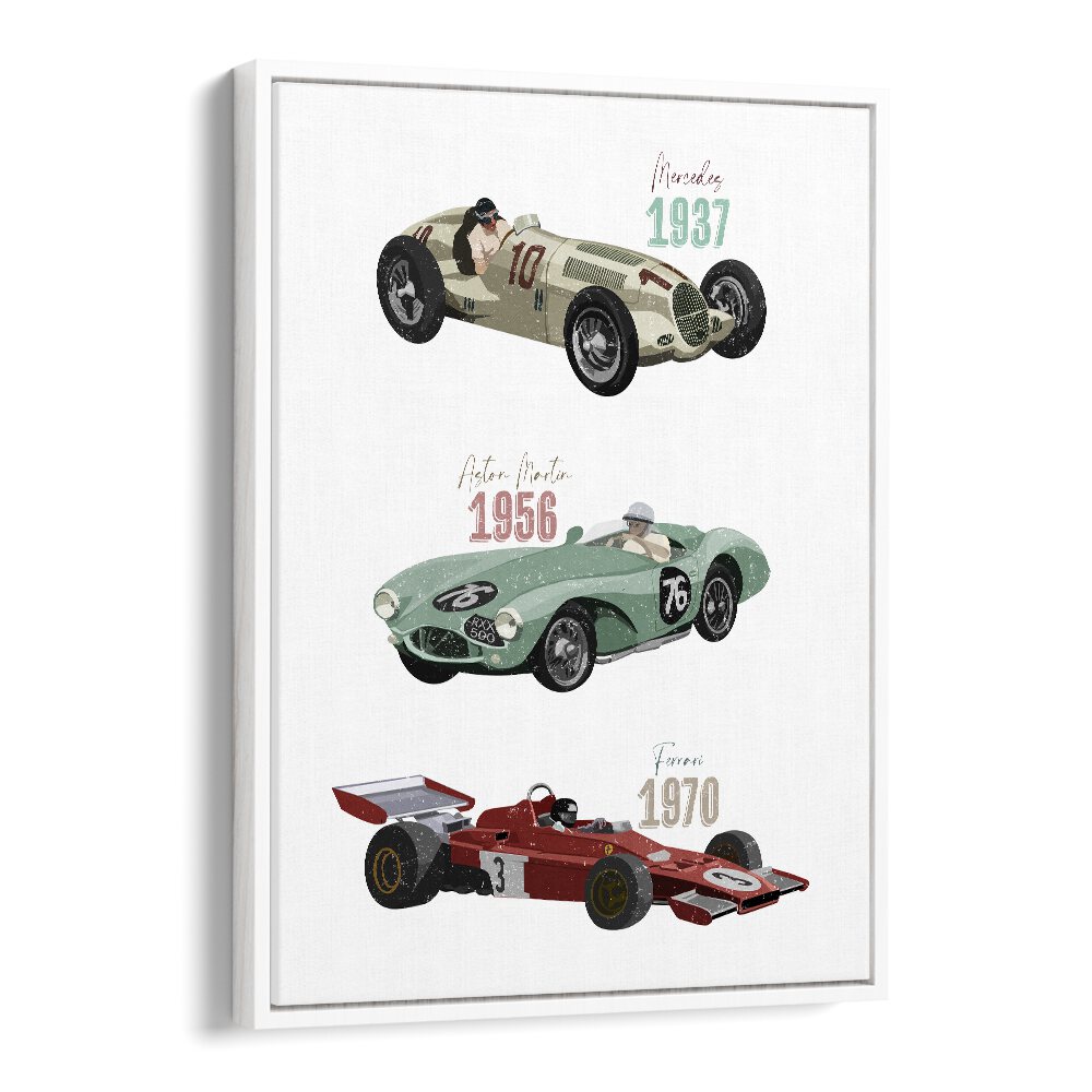 Colorful VINTAGE RACE CARS, KIDS ROOM PAINTINGS by Goed Blauw bring excitement to your child's space with iconic designs.