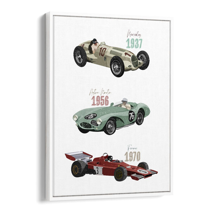 Colorful VINTAGE RACE CARS, KIDS ROOM PAINTINGS by Goed Blauw bring excitement to your child's space with iconic designs.