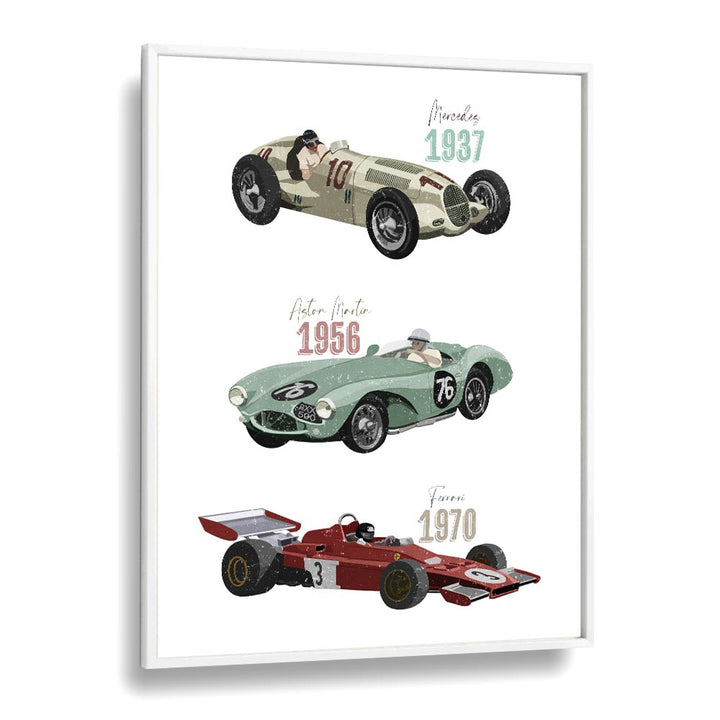 Captivating VINTAGE RACE CARS, KIDS ROOM PAINTINGS by Goed Blauw, perfect for transforming your child's room into a racing adventure.