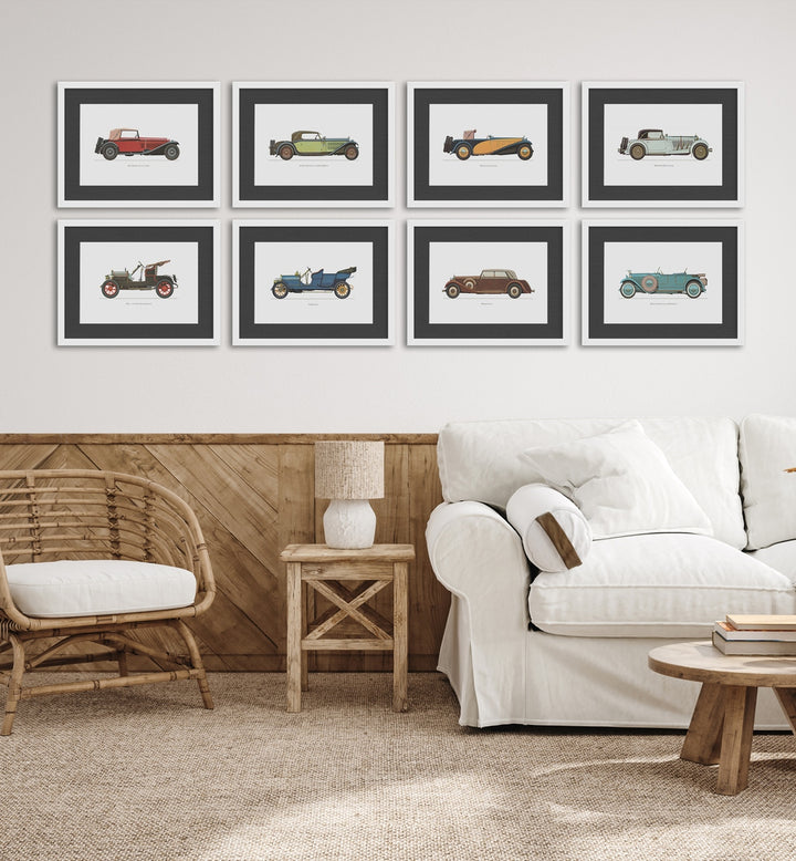 Elevate your space with the VINTAGE CAR COLLECTION VOL I GALLERY WALL, GALLERY WALLS showcasing timeless art pieces.