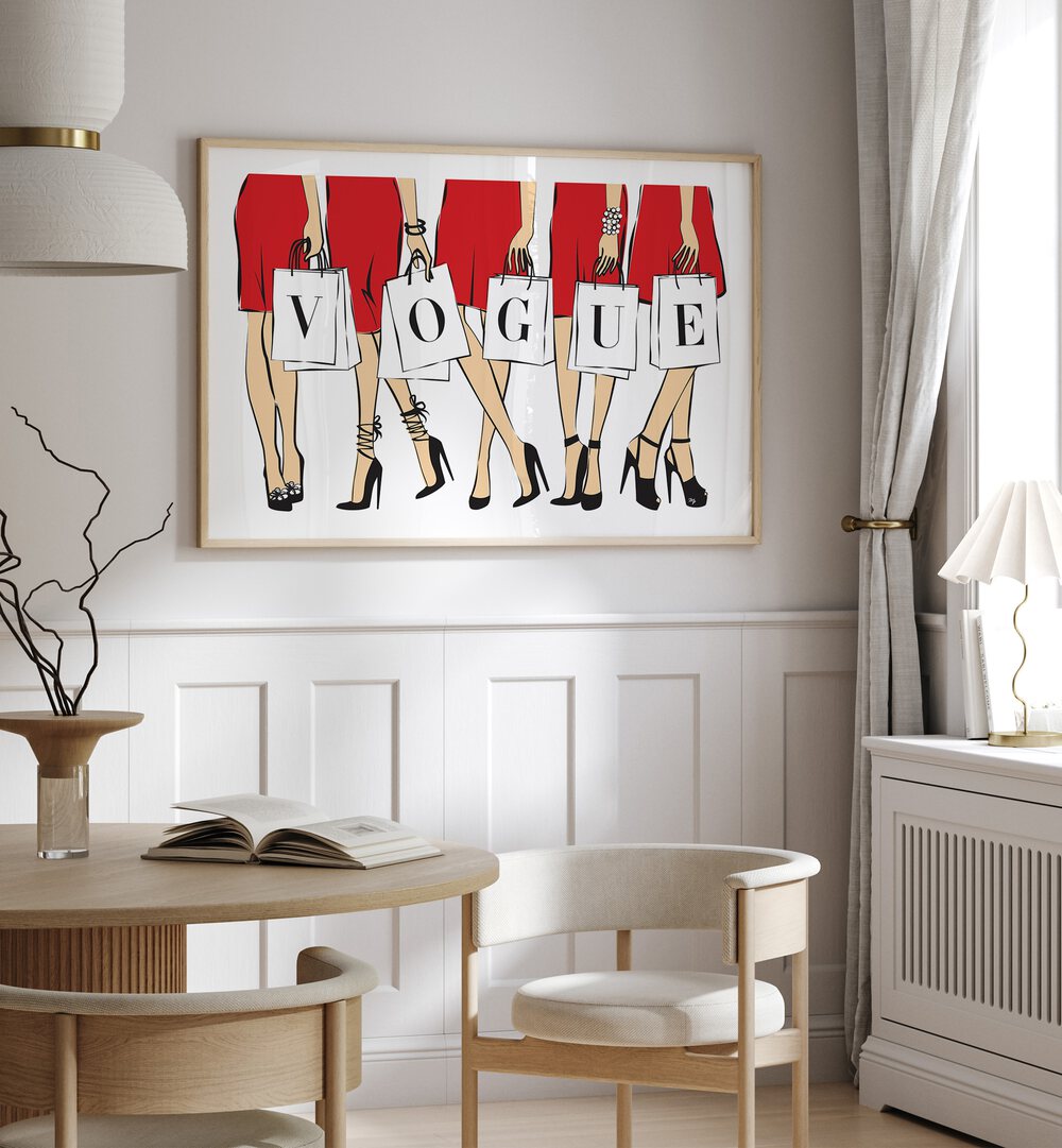 Stylish VOGUE GIRLS, FASHION POSTERS by Martina, showcasing elegance in a modern decor setting. Perfect for fashion lovers.