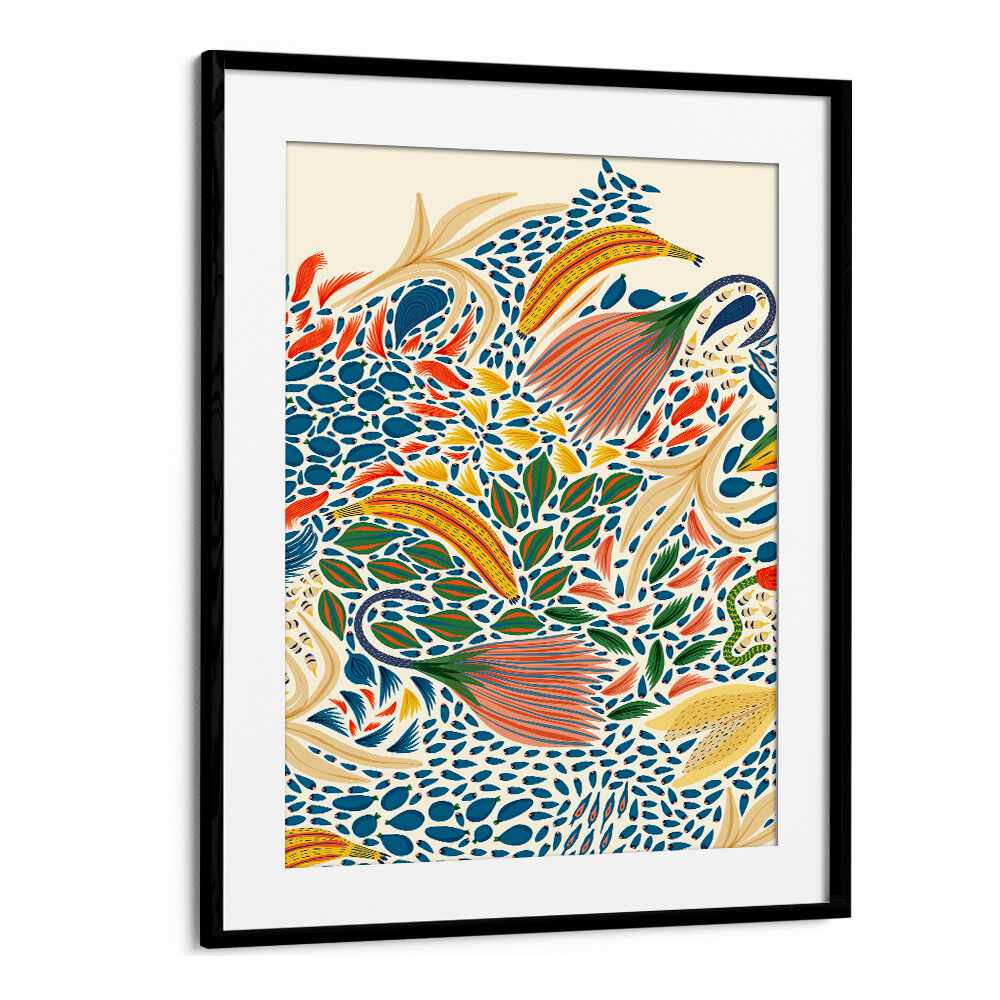 VYLDA, FLORAL FLOWER PAINTINGS bring vibrant nature into your space with exquisite colors and detail in a black frame.