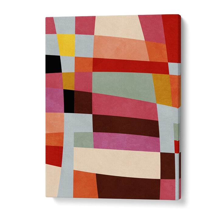 Vibrant WARM COLORS GEOMETRY IV, ABSTRACT PAINTINGS showcasing modern elegance by Ana Rut Bre for artistic spaces.