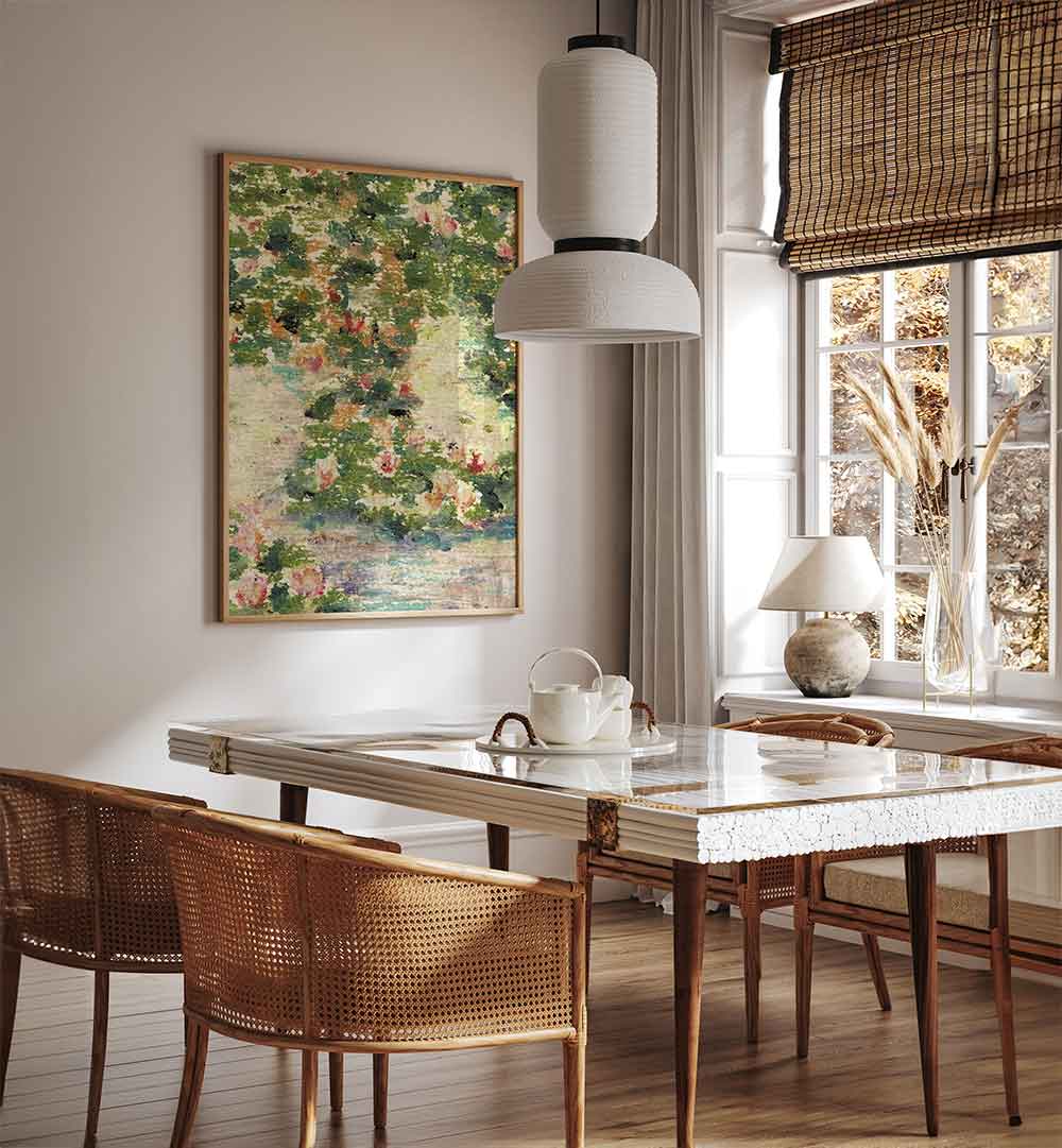 WATER LILIES , FLORAL FLOWER PAINTINGS