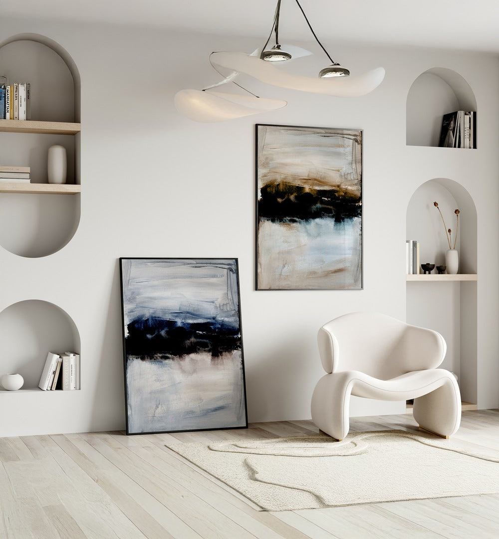 Transform your space with the WATERCOLOURS ABSTRACTION SET, SET OF 2 PAINTINGS featuring vibrant abstract designs.