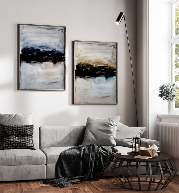 Enhance your decor with the WATERCOLOURS ABSTRACTION SET, SET OF 2 PAINTINGS featuring vibrant abstract designs.