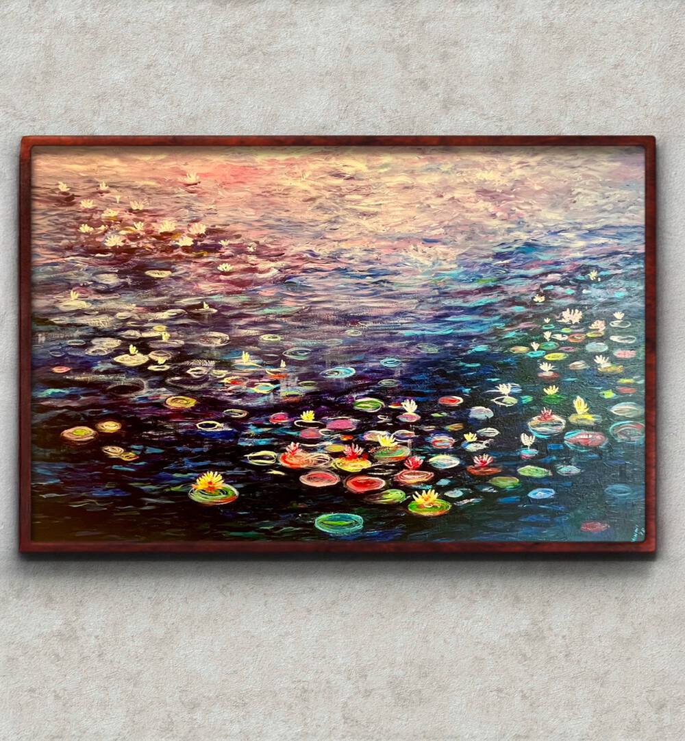 WATERLILIES POND , HANDMADE ARTWORKS