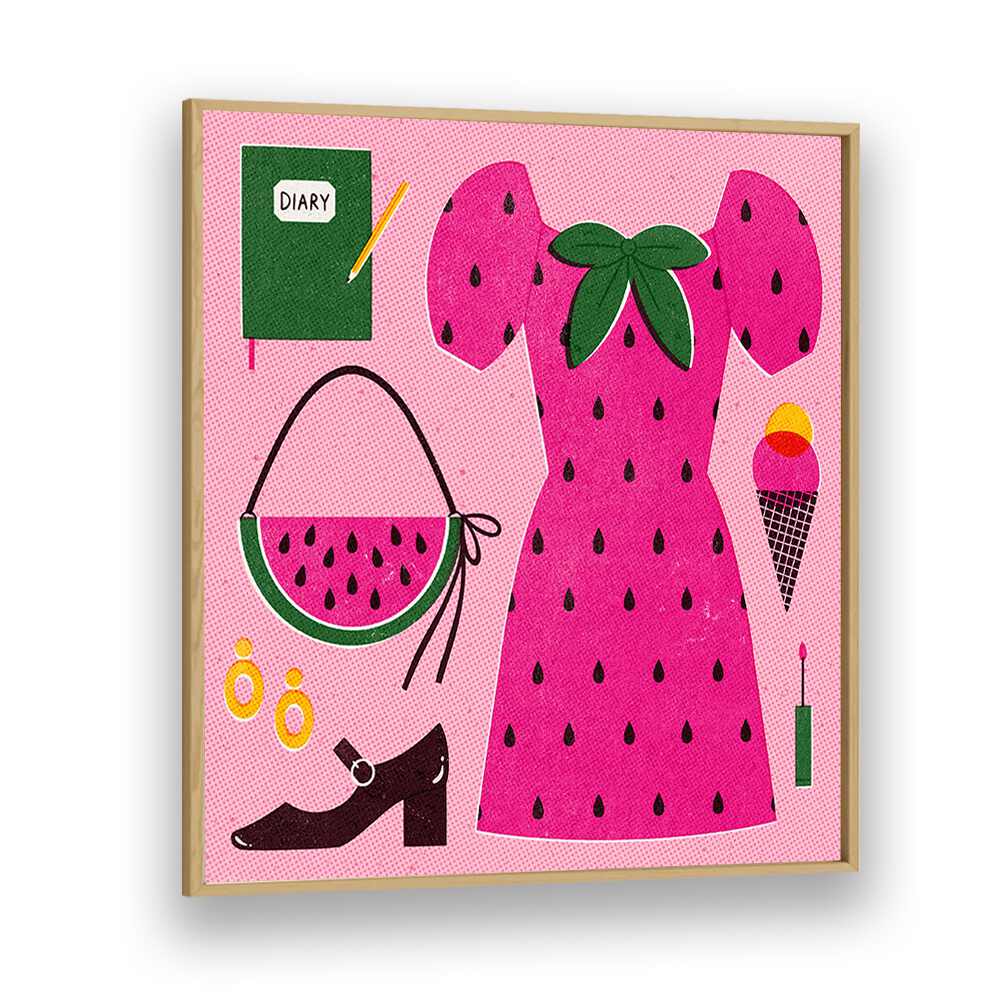 Vibrant WATERMELON, FASHION POSTERS by Julia Leister showcase playful elegance in contemporary art for stylish decor.