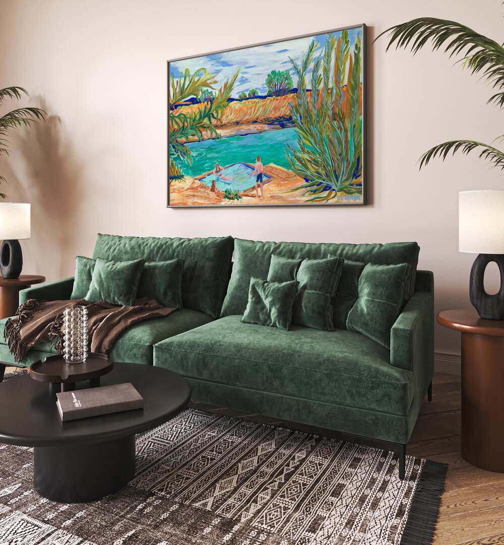 Bright and inviting WATERSIDE, LANDSCAPE PAINTINGS enhance modern living spaces with natural serenity and beauty.