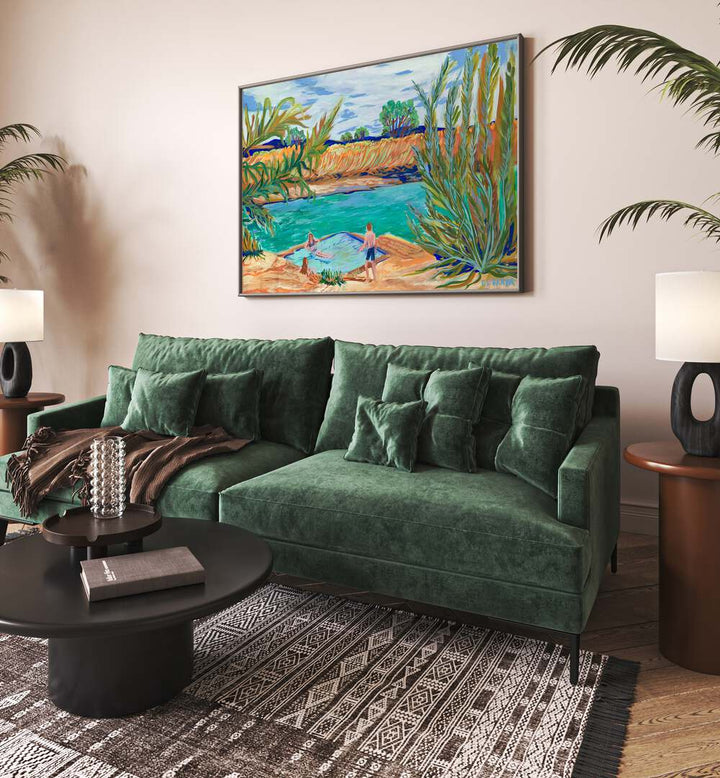 Bright and inviting WATERSIDE, LANDSCAPE PAINTINGS enhance modern living spaces with natural serenity and beauty.