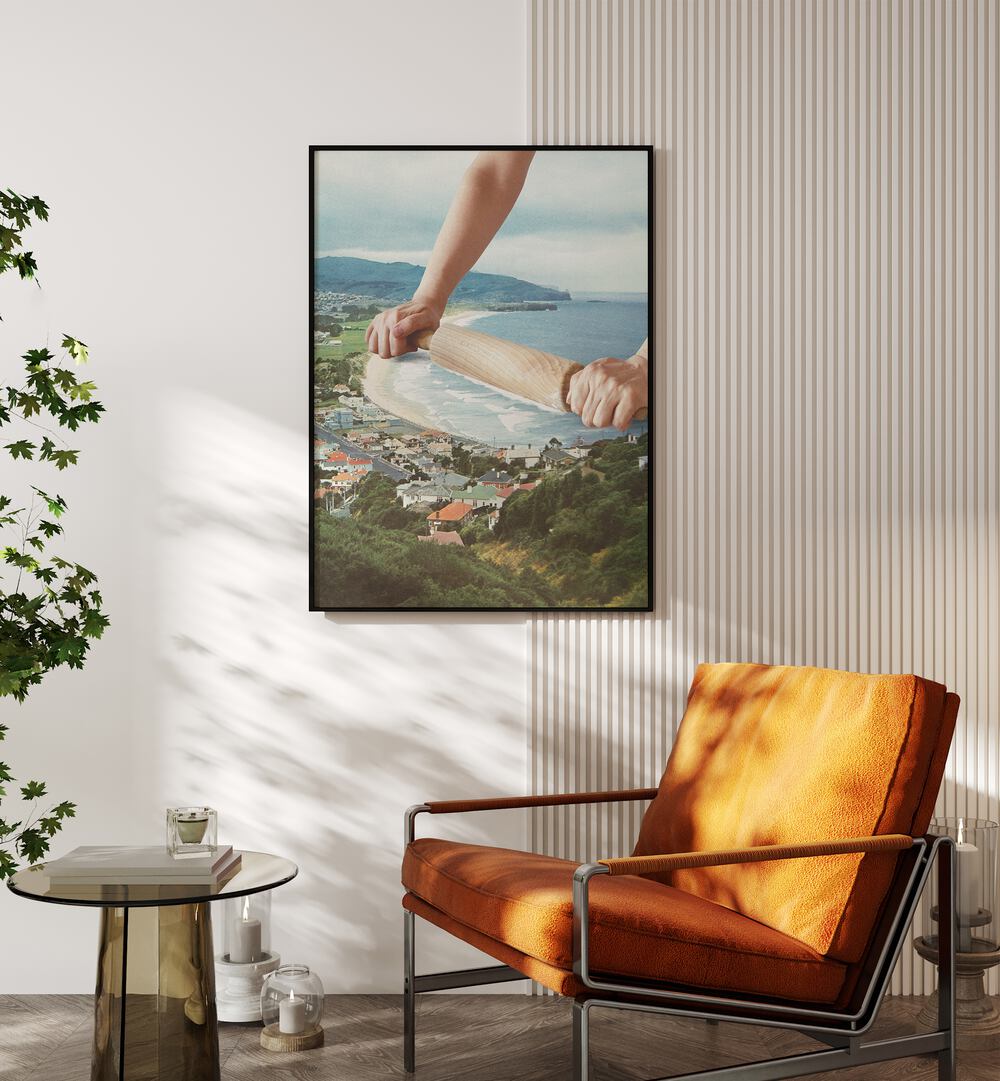 WAVES ROLLER, SURREAL ART PRINTS by Vertigo Artography adds enchantment to your space with dreamlike visuals.
