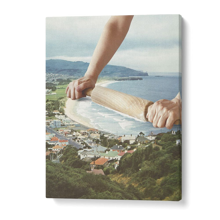 Waves Roller, Surreal Art Prints by Vertigo Artography blend dreamlike visuals with coastal landscapes on canvas.