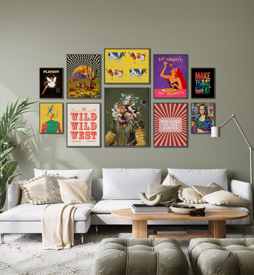 Vibrant WELCOME TO THE CIRCUS GALLERY, GALLERY WALLS artwork adds energy to modern living spaces.