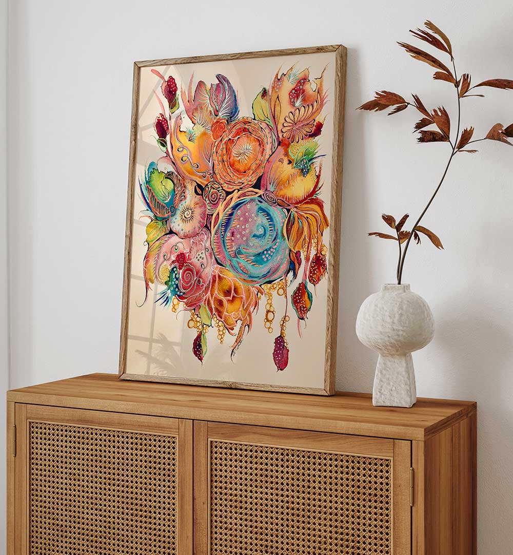 Vibrant WHISPER Floral Flower Paintings add a blooming touch to your living space, showcasing nature's beauty.