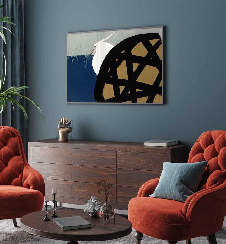Elegant WHITE HERON (1909) , JAPANESE PAINTINGS artwork enhances any space with serene Japanese aesthetics.