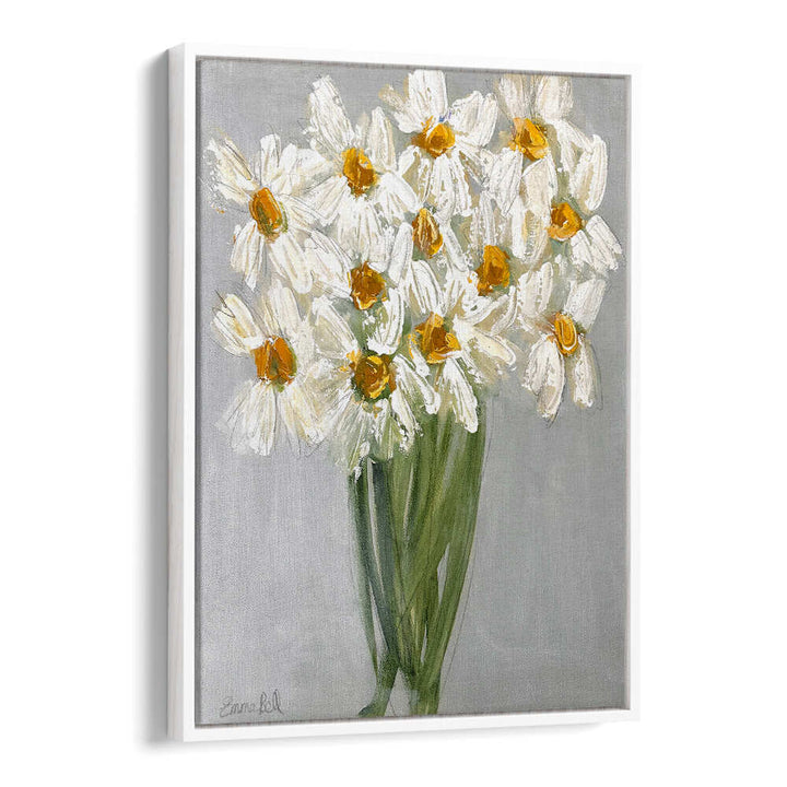 Delicate bouquet of daisies, floral flower paintings brighten any space with vibrant, abstract brushstrokes.