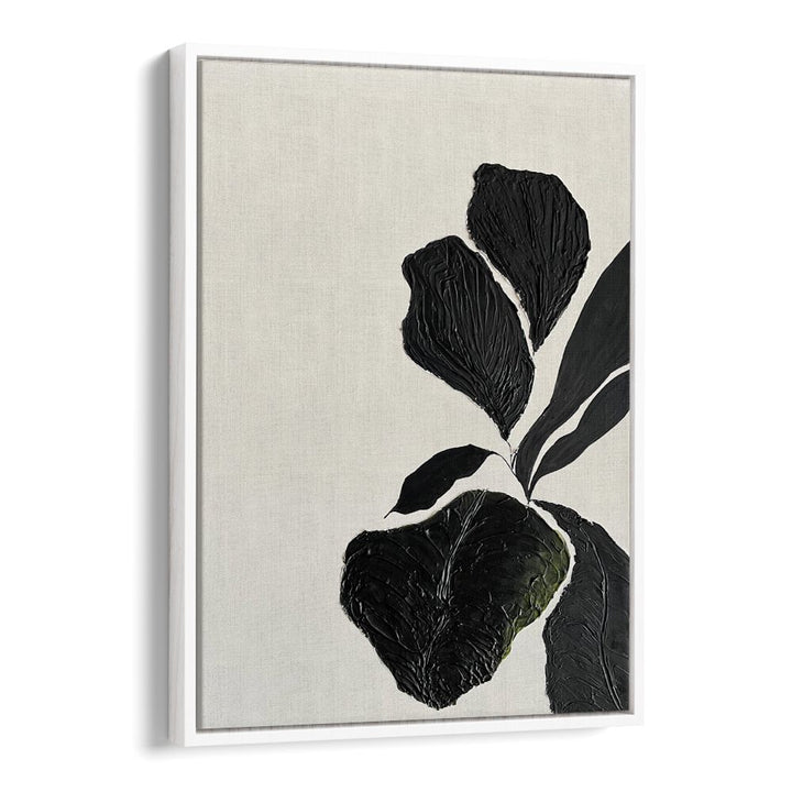 Elegant black leaf artwork from THE MUTUAL FEELING - I, FLORAL FLOWER PAINTINGS adds charm to any space.