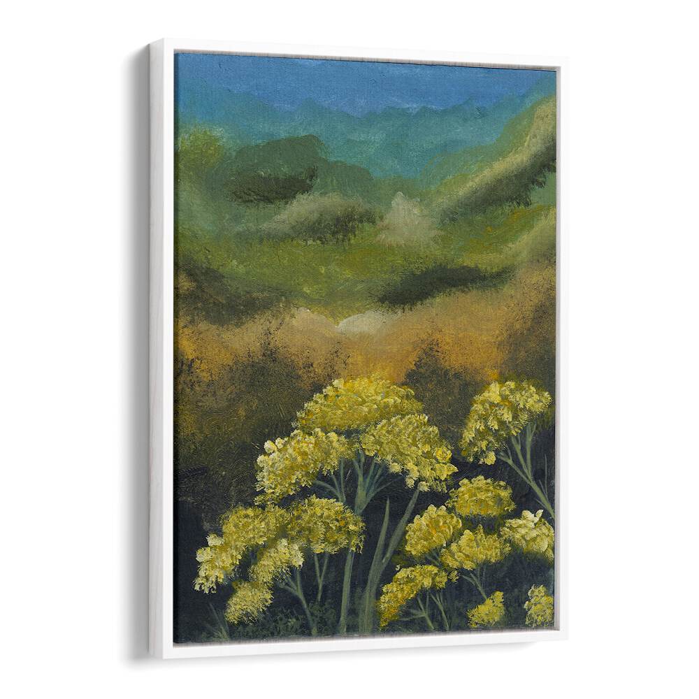Vibrant FRENCH YELLOW FLOWERS in a floral painting, adding elegance and charm to any space. Perfect for decor lovers.