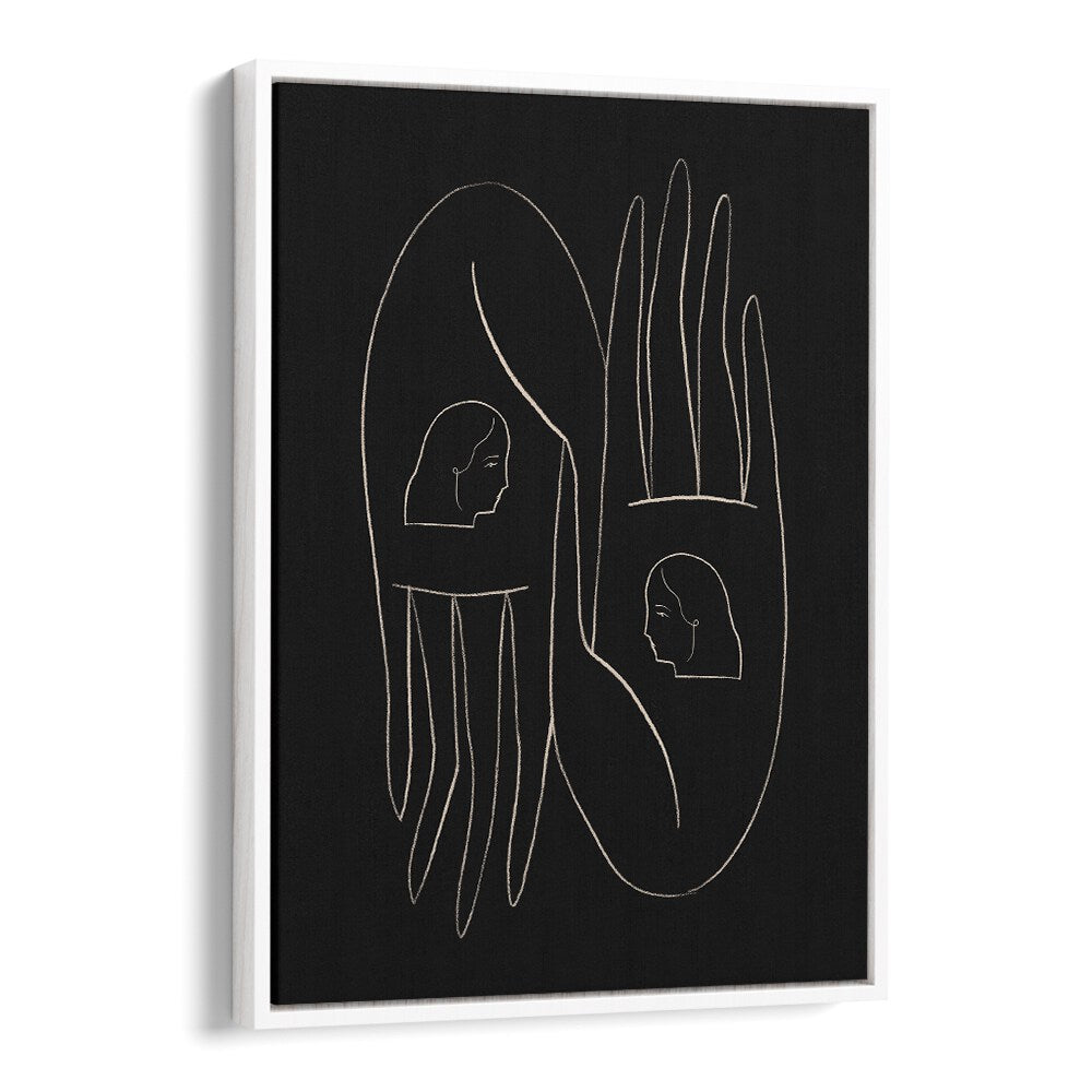 Elegant FRIENDLY HANDS, LINE ART PAINTINGS featuring unique line art design, perfect for modern home decor.