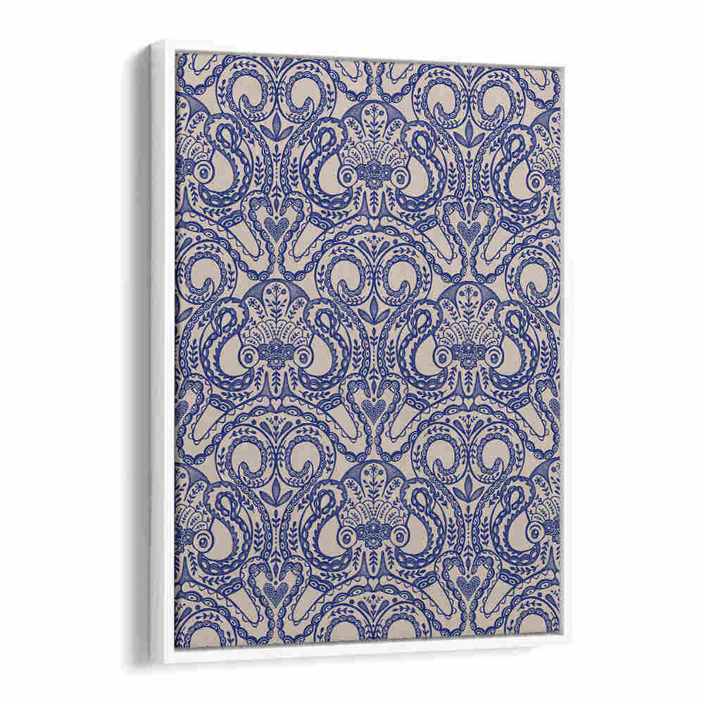 OKTOPUS DAMAST INK BLUE , PATTERN ART PRINTS