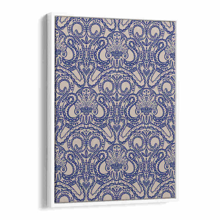 OKTOPUS DAMAST INK BLUE , PATTERN ART PRINTS