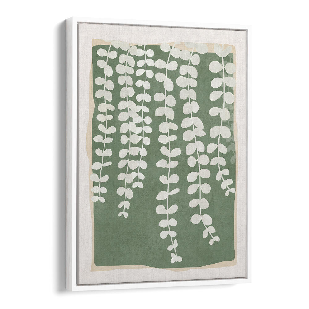 MINIMAL ABSTRACT LEAVES II , FLORAL FLOWER PAINTINGS