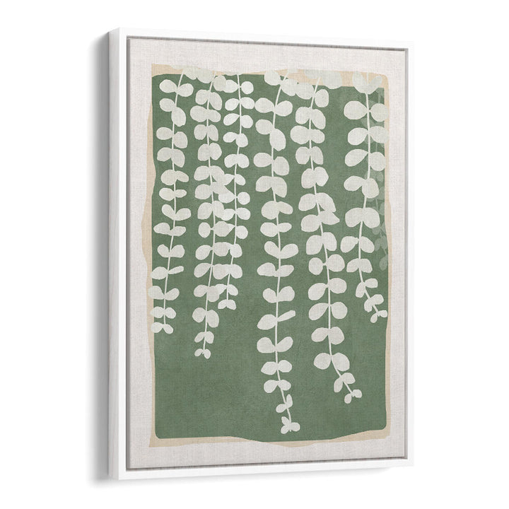 MINIMAL ABSTRACT LEAVES II , FLORAL FLOWER PAINTINGS