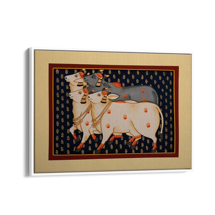 Exquisite TRADITIONAL COW, INDIAN ART PAINTINGS showcasing vibrant colors and intricate cultural details.