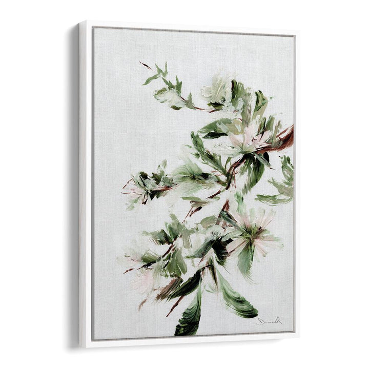 Elegant BLOOM, ABSTRACT PAINTINGS featuring soft greens and pinks, perfect for adding creativity to any space.