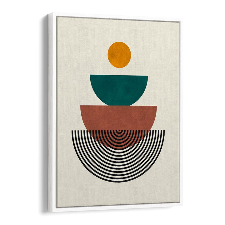 Colorful LINES AND CIRCLES VII, GEOMETRIC ART PRINTS featuring layered shapes and textures, perfect for creative spaces.
