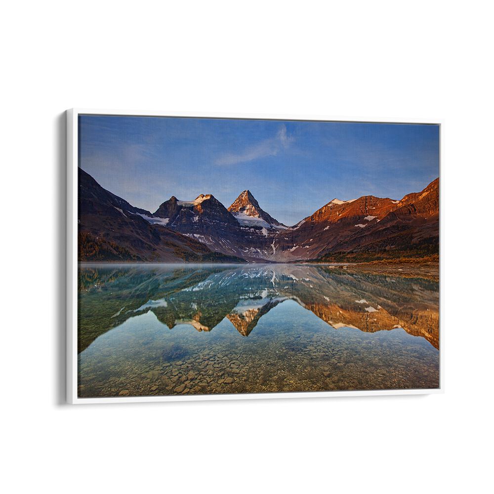 Serene reflection of mountains in Magog Lake, showcasing stunning beauty in MAGOG LAKE, PHOTOGRAPHY PRINTS.