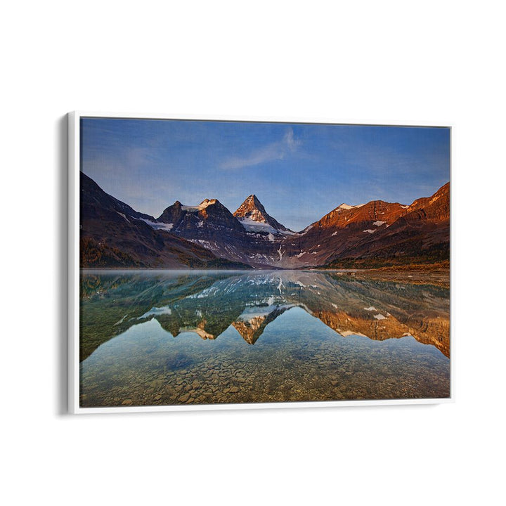 Serene reflection of mountains in Magog Lake, showcasing stunning beauty in MAGOG LAKE, PHOTOGRAPHY PRINTS.