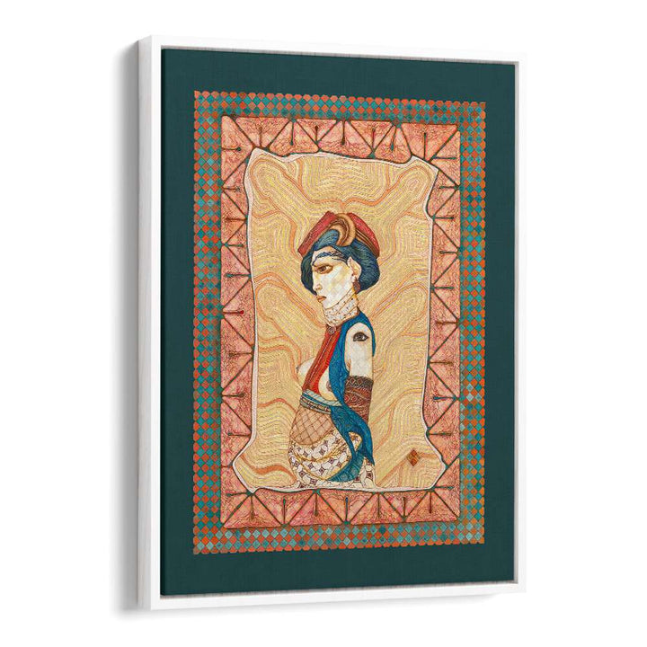 Elegant artwork titled MARIA II, PORTRAITS, featuring a striking figurative illustration with vibrant colors.