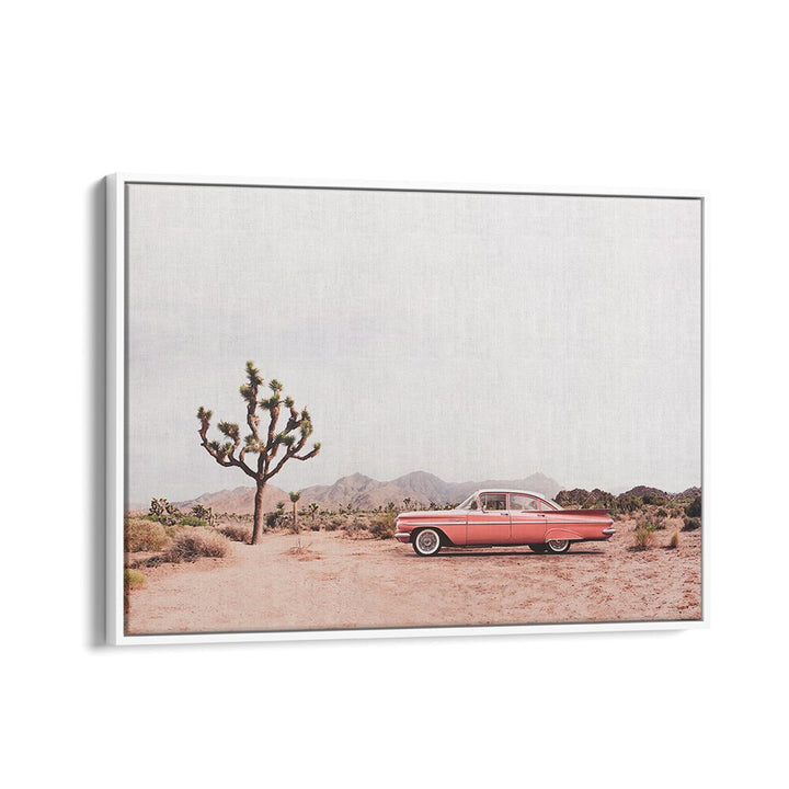 Explore the beauty of the desert with our IN THE DESERT, COWBOY painting featuring a vintage car and striking landscape.