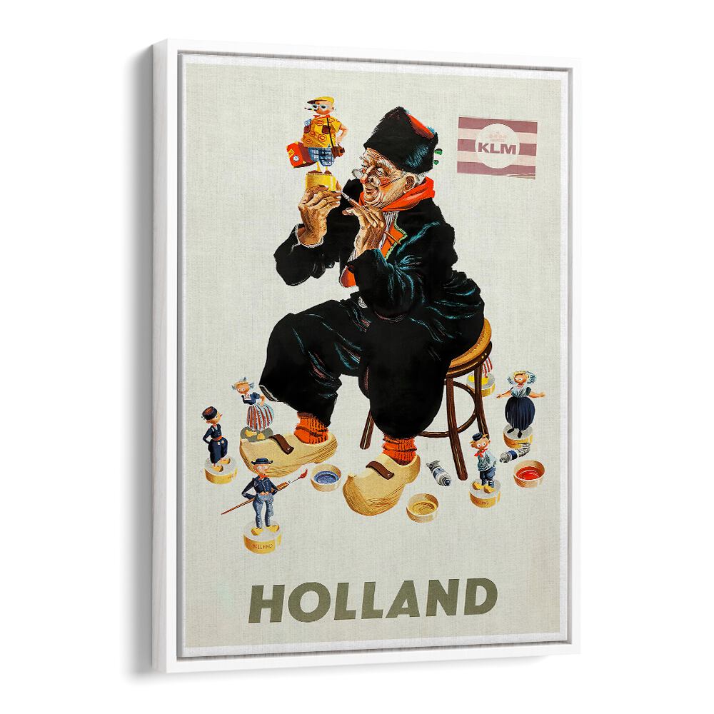 HOLLAND II, VINTAGE TRAVEL POSTERS showcase a whimsical Dutch scene, perfect for enhancing your decor with nostalgia.