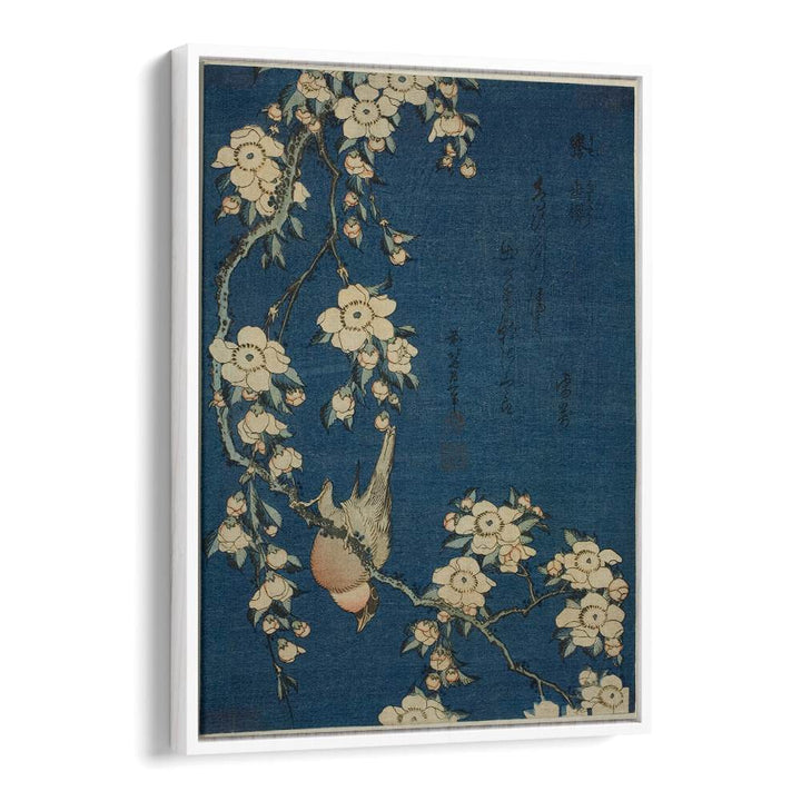 BULLFINCH AND WEEPING CHERRY BLOSSOMS , VINTAGE PAINTINGS