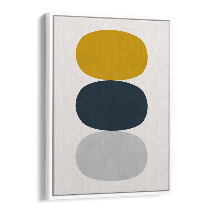 OVALS IN BALANCE II, GEOMETRIC ART PRINTS features stacked colored ovals, adding elegance to any modern decor.