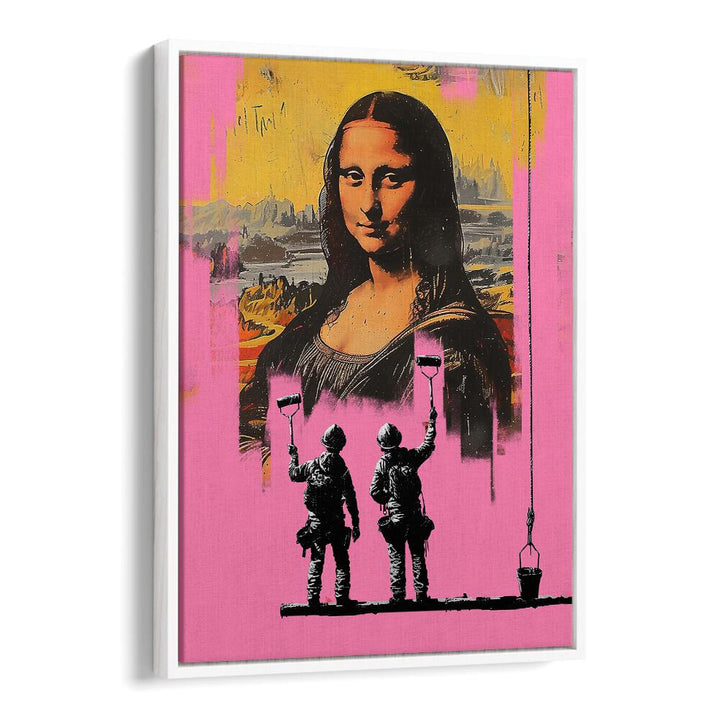Vibrant PINK MONALISA, POP ART PAINTINGS by Dikhotomy blends classic and contemporary art styles beautifully.