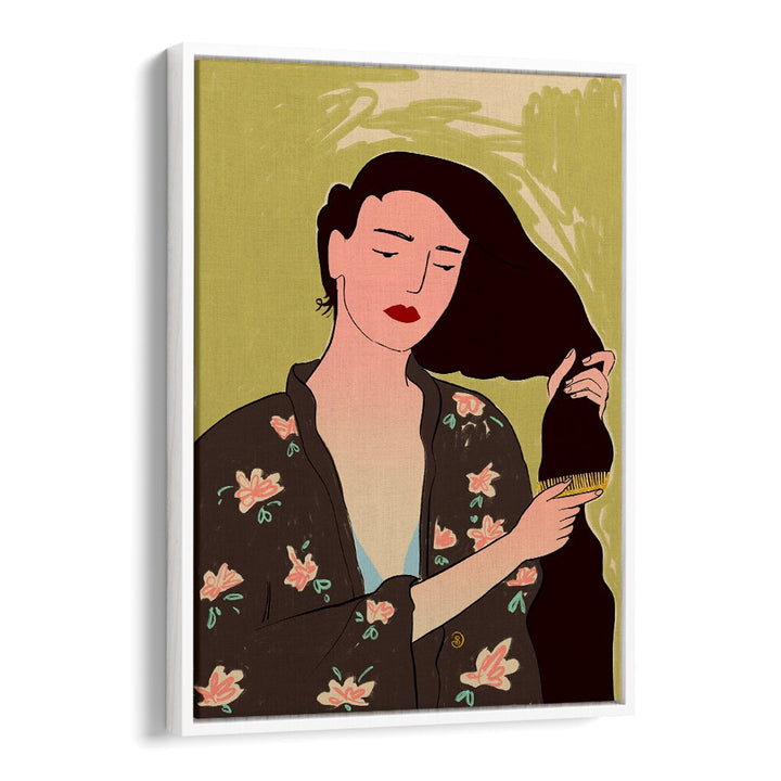 Vibrant art print showcasing a woman embracing her selfcare ritual, enhancing positivity in your space.
