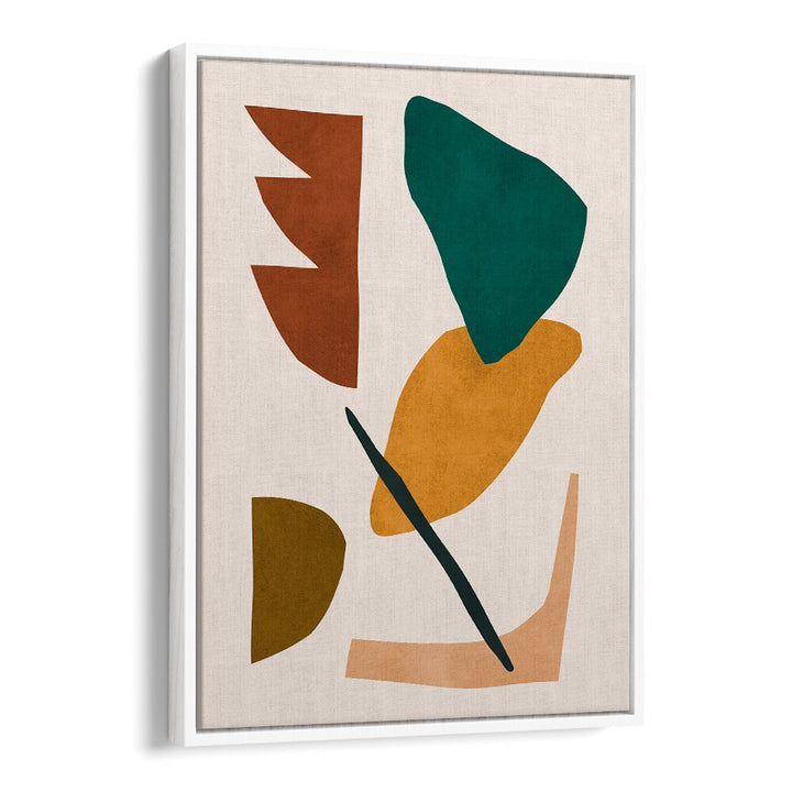 Colorful abstract shapes in a framed design, showcasing EXPRESSIVE, BOHO ART PAINTINGS for creative inspiration.