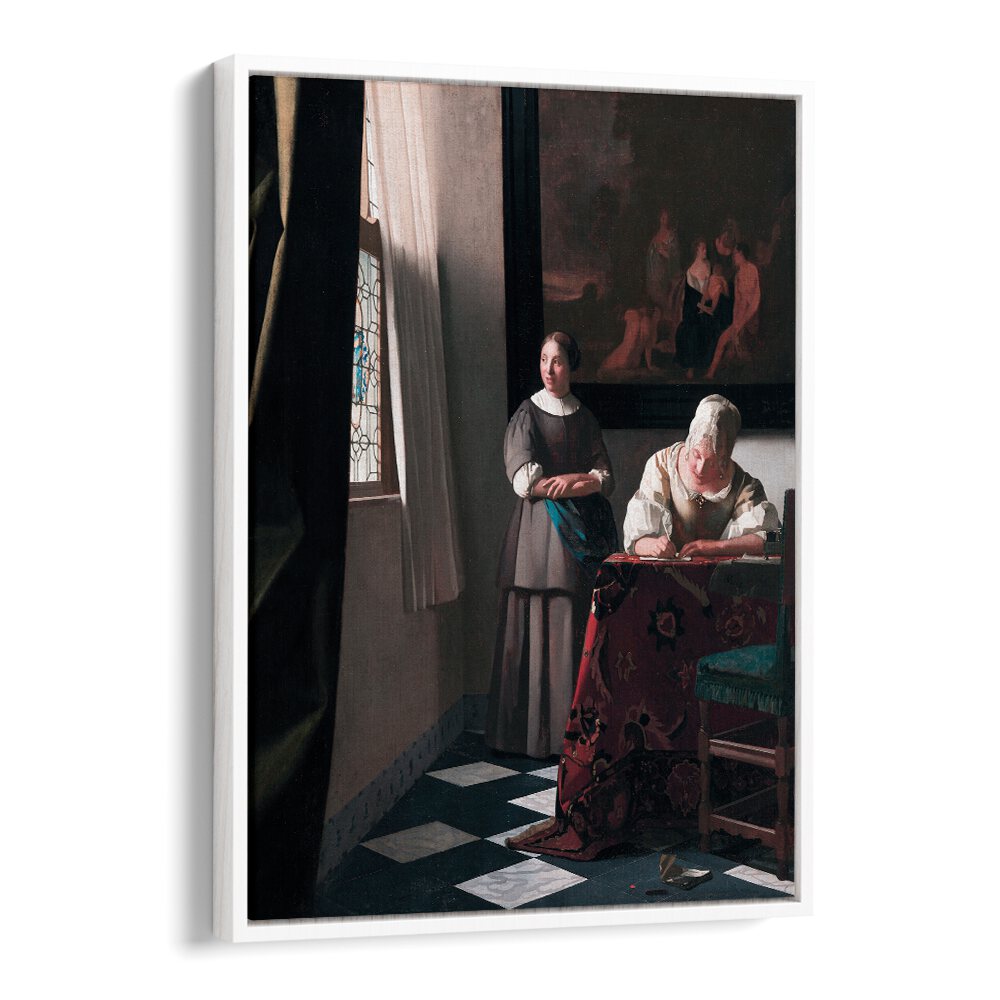 LADY WRITING A LETTER , VINTAGE PAINTINGS