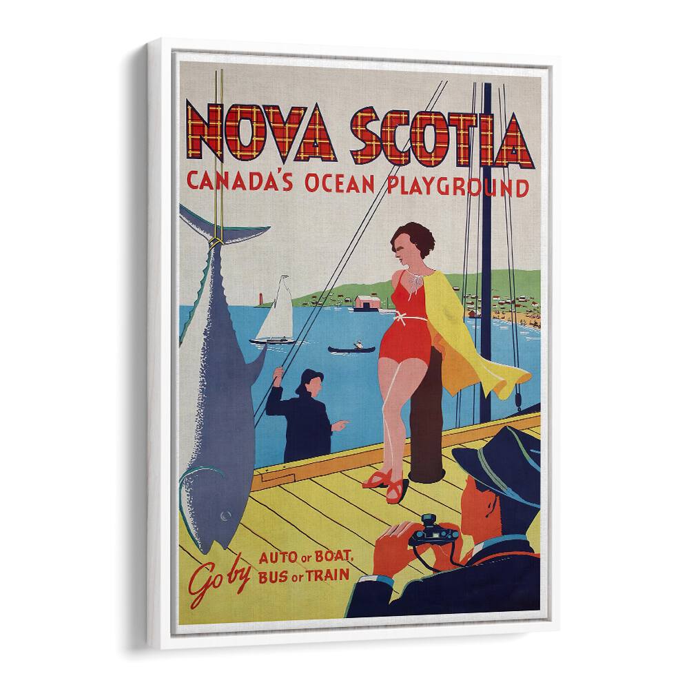 NOVA SCOTIA, VINTAGE TRAVEL POSTERS showcase the charm of Canada's ocean playground in vibrant retro art.