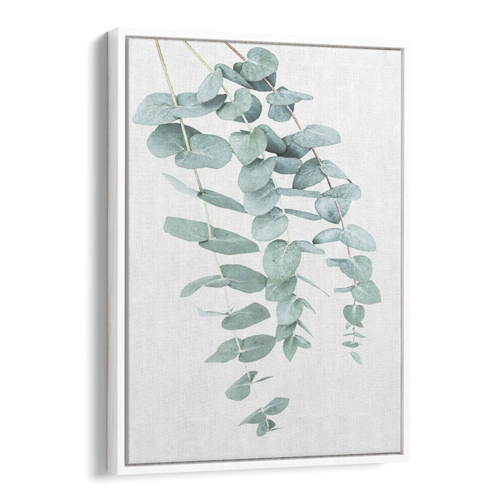 EUCALYPTUS I, FLORAL FLOWER PAINTINGS features elegant eucalyptus leaves, perfect for enhancing your living space.