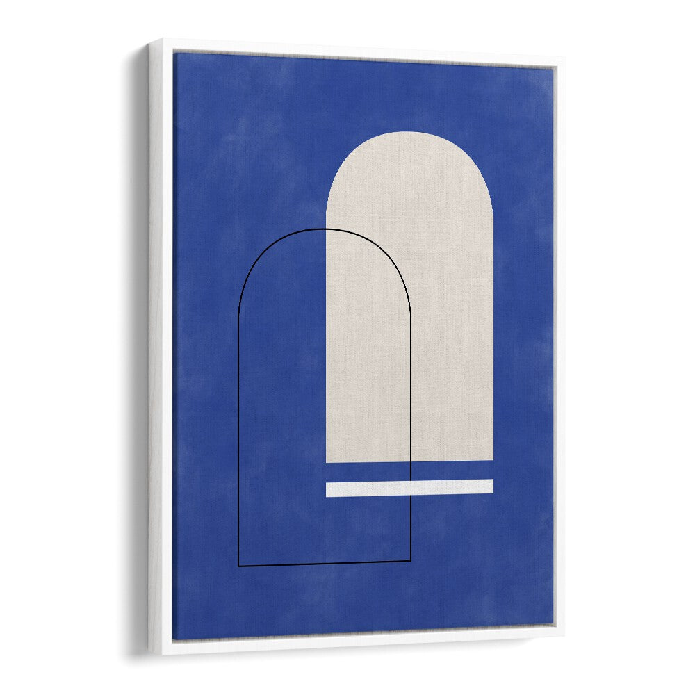 Stylish BLUE ARCHES, GEOMETRIC ART PRINTS by Elena Ristova, showcasing abstract beauty in vibrant blue hues.