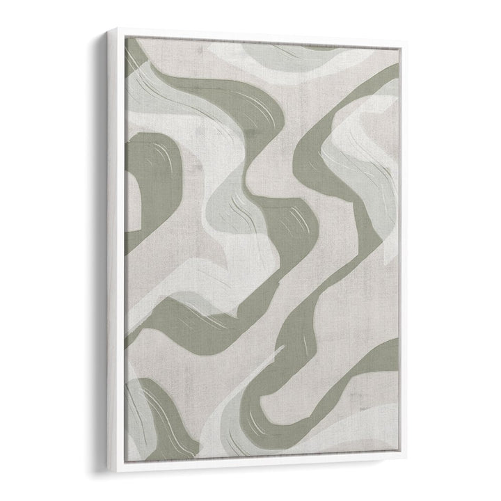 Captivating GREEN WAVES NO.3, BOHO ART PAINTINGS in soothing greens, perfect for transforming your space.