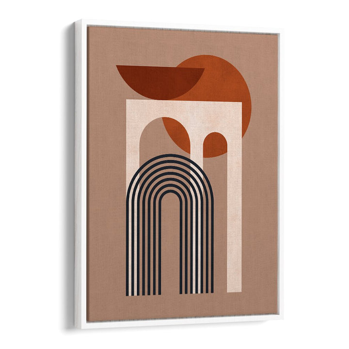 Stylish GEOMETRIC COMPOSITION I, BOHO ART PAINTINGS in warm tones, perfect for modern minimalist decor.