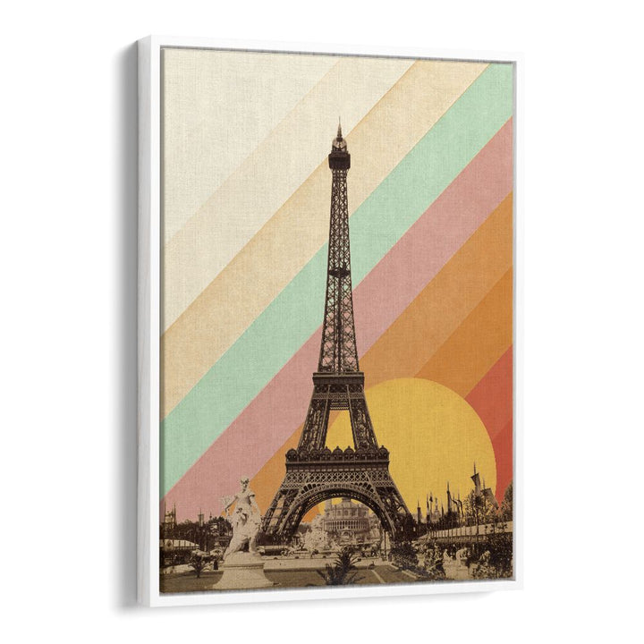 Vibrant EIFFEL TOWER RAINBOW travel poster by Florent Bodart, capturing Paris in stunning colors. Perfect for art lovers!