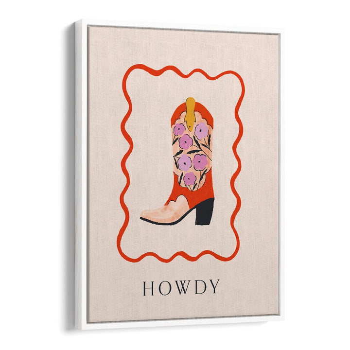 Colorful artwork featuring cowboy boots, part of the HOWDY II, COWBOY & MODERN AMERICANA PAINTINGS collection.