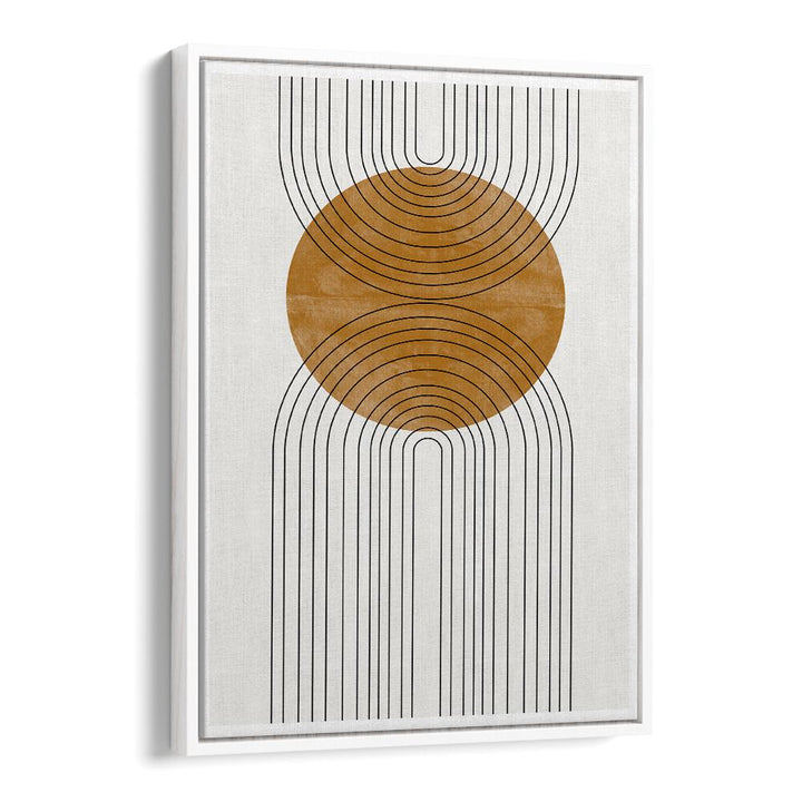 Stunning ABSTRACT FLOW, BOHO ART PAINTINGS from The Miuus Studio, featuring dynamic lines and a warm circular design.